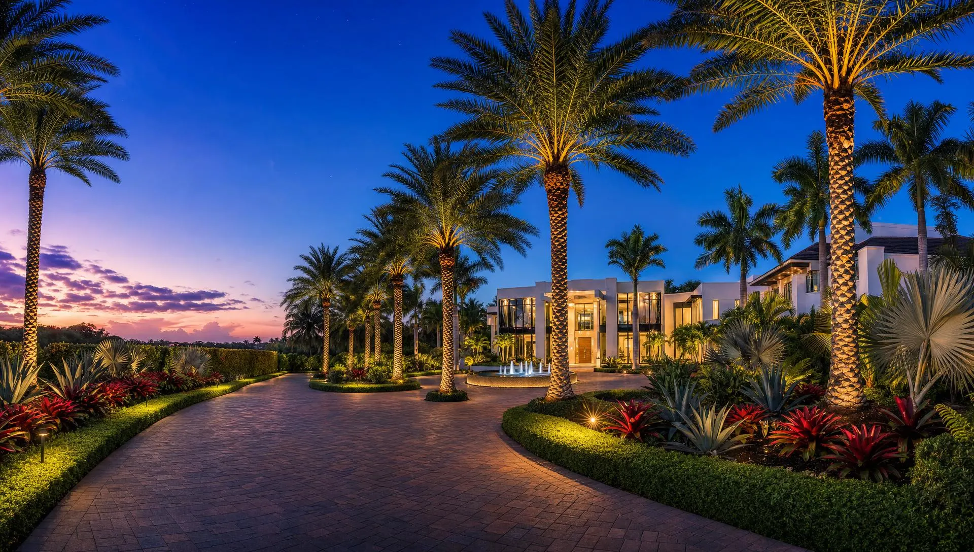 Dunedin landscaping Pros image 2. A beautifully landscaped yard of a gorgeous multi-million dollar home.